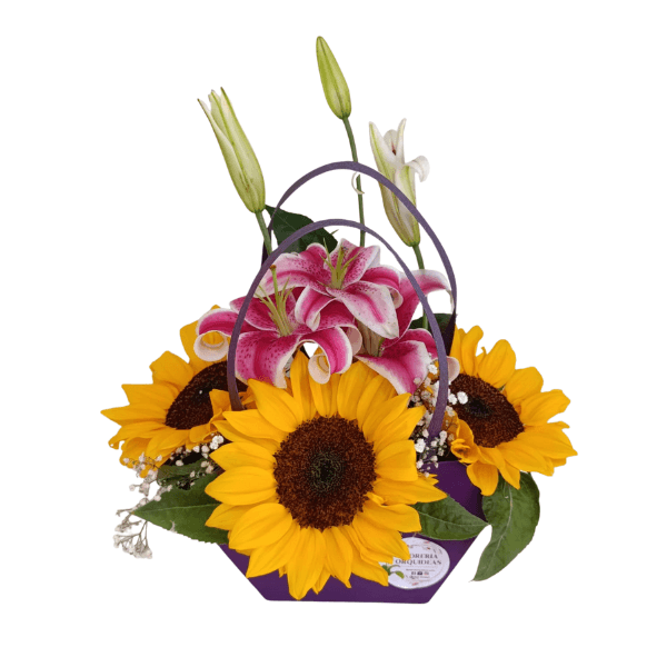 Girasol con lilium perfumado