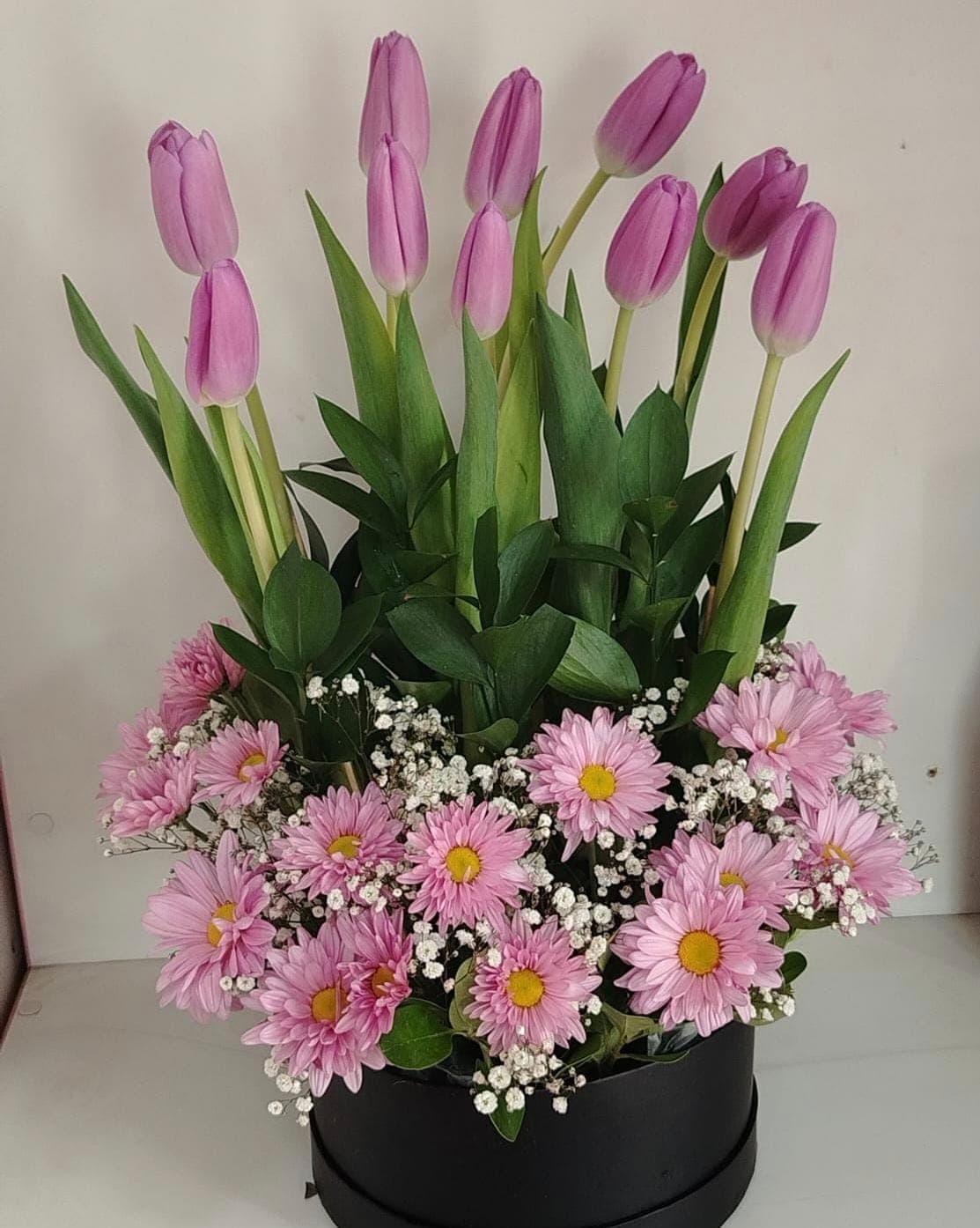 Box de 10 tulipanes lilas