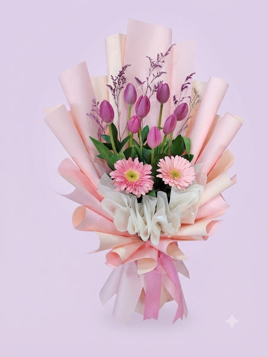 Bouquet de tulipanes cono coreano