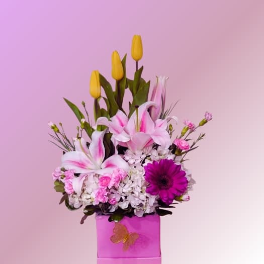Box de Tulipanes y orquídeas